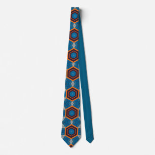 Corbata geométrica vintage de mediados de siglo en