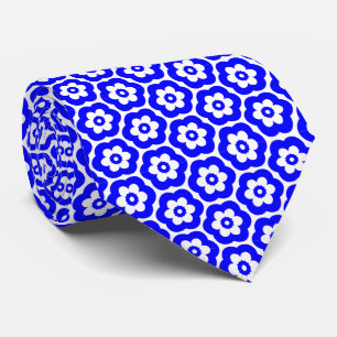 Corbata Geométrico 280514 (03) - Azul sobre blanco