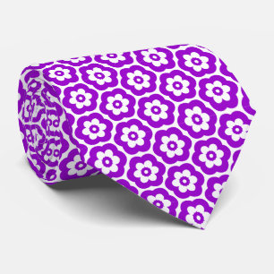 Corbata Geométrico 280514 (03) - Morado sobre Blanco