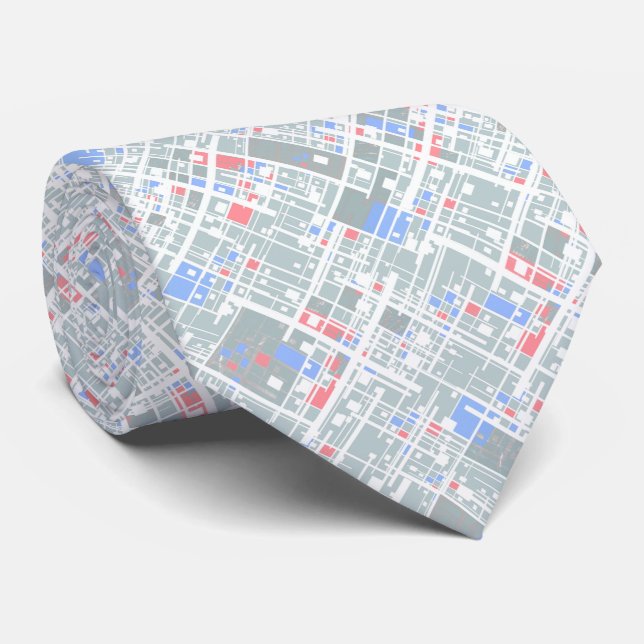 Corbata Geométrico abstracto moderno. (Enrollado)