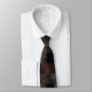 Corbata geométrico de frijol de café y azul rosa