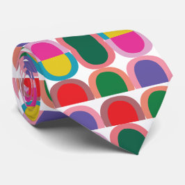 Corbata Geométrico de Medio Círculo Colorido