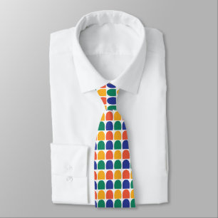 Corbata Geométrico de Medio Círculo Colorido