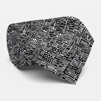 Corbata Geométrico De Resumen Blanco Y Negro