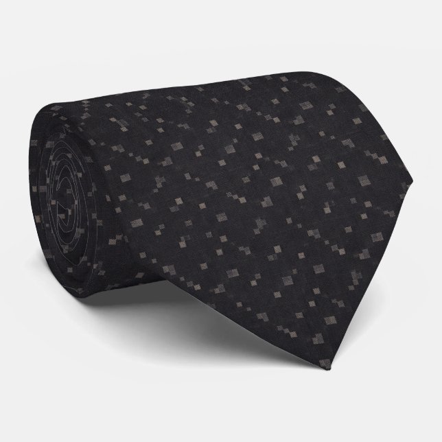 Corbata Geométrico Moderno Gris Carbón (Enrollado)