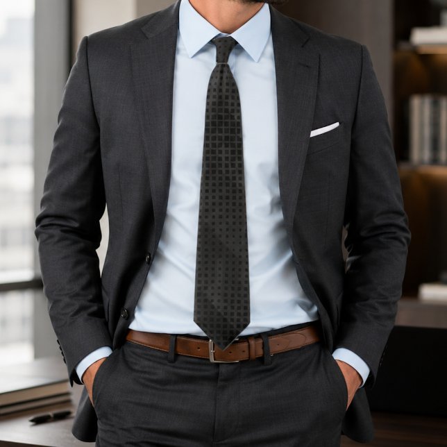Corbata Geométrico negro elegante (Subido por el creador)