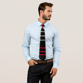 Corbata Geométrico negro moderno rojo y gris