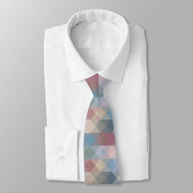 Corbata geométrico pastel colorido (Atado)