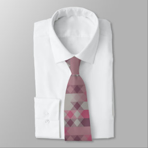 Corbata geométrico rosa y malva