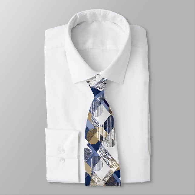 Corbata Geométrico texturizado de estilo (Atado)