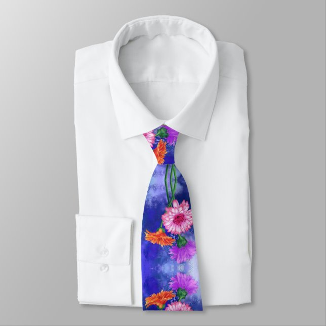 Corbata Gerbera Daisies Neck Tie (Atado)