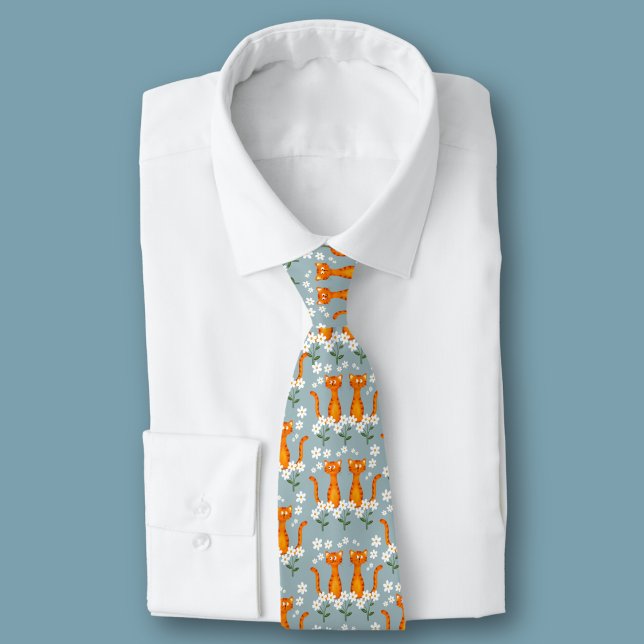 Corbata Ginger Floral Naranja Cat Energy (Subido por el creador)