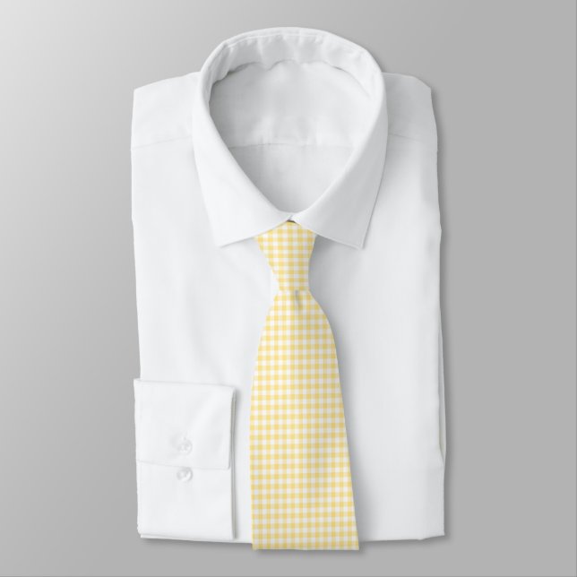 Corbata Gingham Amarillo Manteca (Atado)