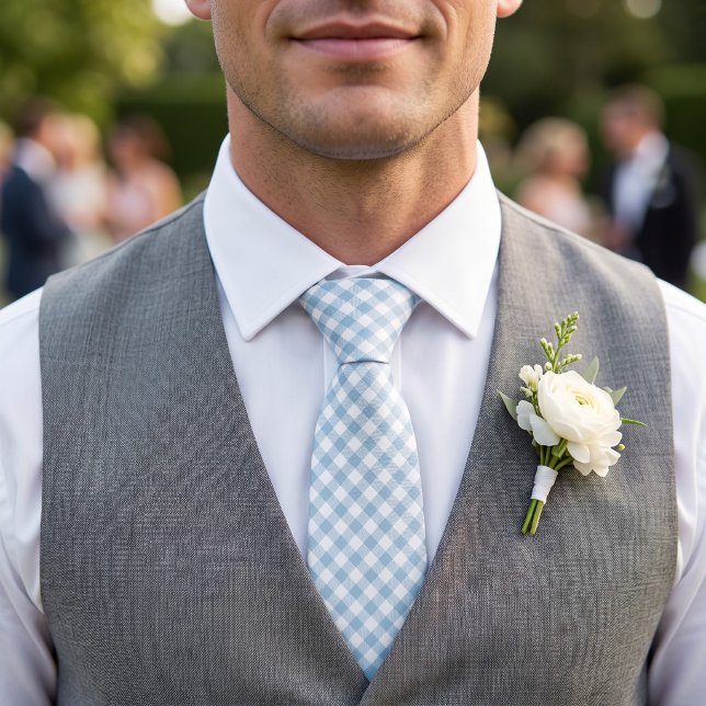 Corbata Gingham Azul Cielo (Subido por el creador)
