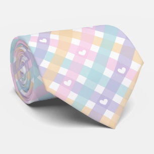 Corbata Gingham Plaids Hearts Seamless Pattern