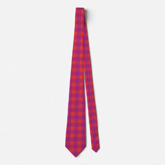 Corbata Gingham púrpura en rojo vibrante