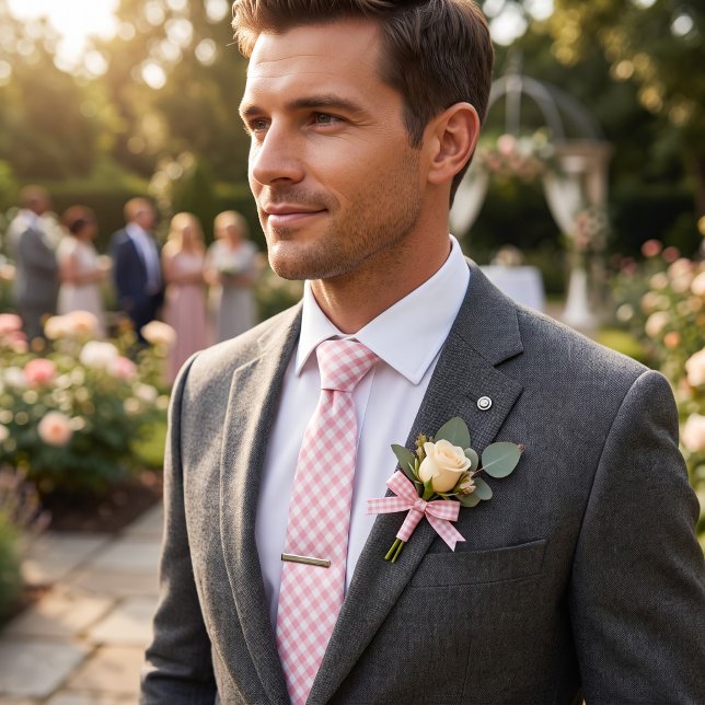 Corbata Gingham Rosa Pétalo (Subido por el creador)