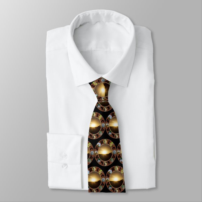 Corbata Giraffe Sunset Africa Circle Nece Tie (Atado)