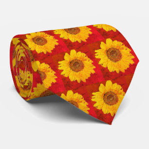 Corbata girasol en naranja grunge