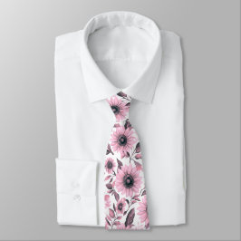 Corbata Girasol floral rústico rosa