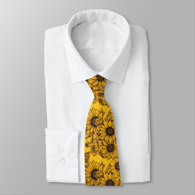 Corbata girasoles 3d (Atado)