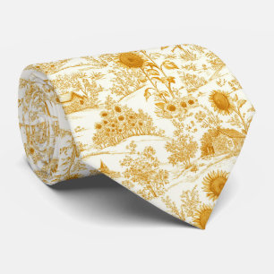 Corbata Girasoles Campo Vintage Toile Amarillo