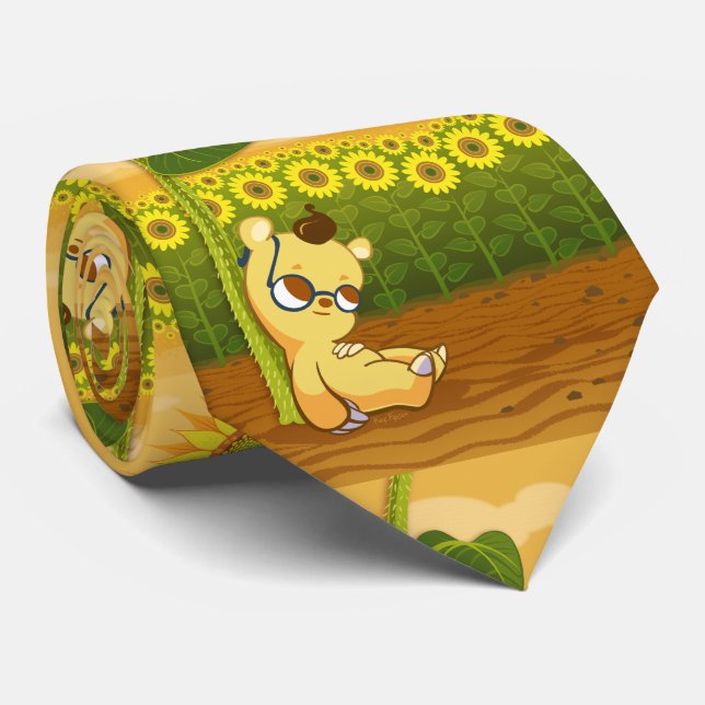 Corbata Girasoles y oso de Kawaii (Enrollado)