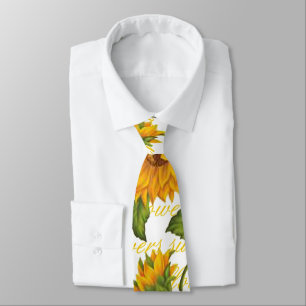 Corbata Girasoles y texto