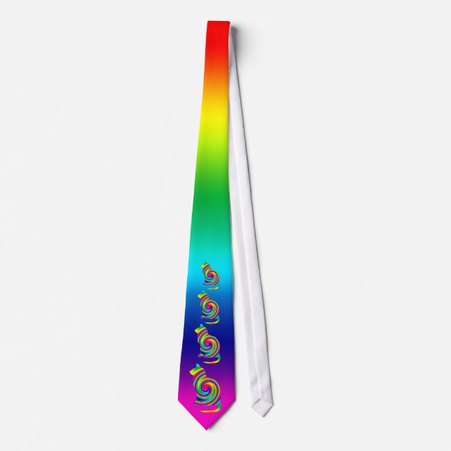 Corbata Giro arcoiris con forma de gato (Anverso)