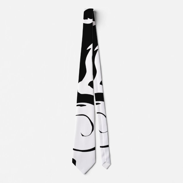 Corbata Giro moderno de mármol negro y blanco (Anverso)