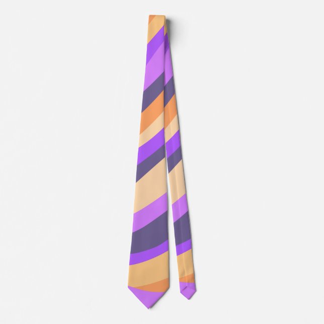 Corbata Giros retro - morado y naranja (Anverso)