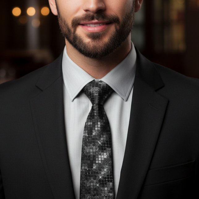 Corbata Glam de aspecto Purpurina de secuencia negra (Subido por el creador)