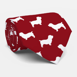 Corbata Glen de siluetas de perro de mal estado rojo