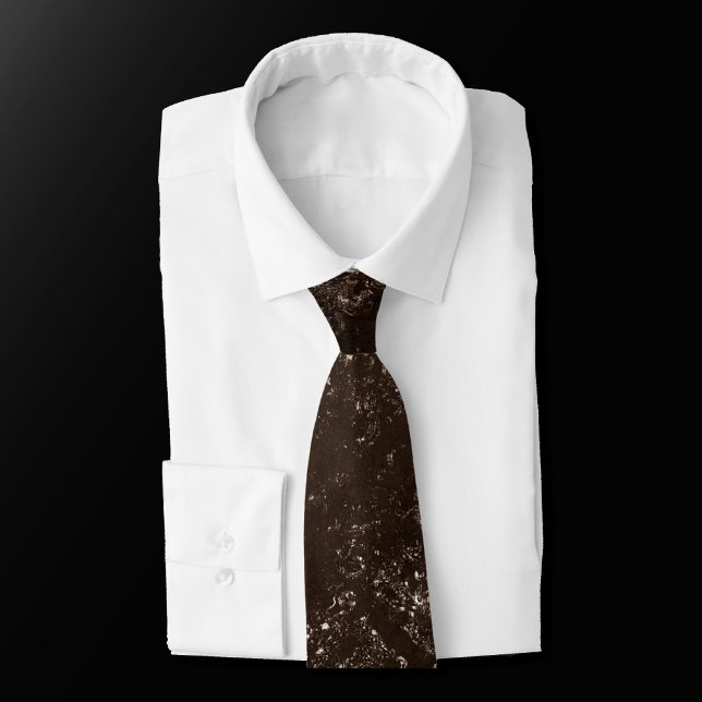 Corbata Glimmery Bronze Grunge | Rich Brown Glam Damask (Subido por el creador)