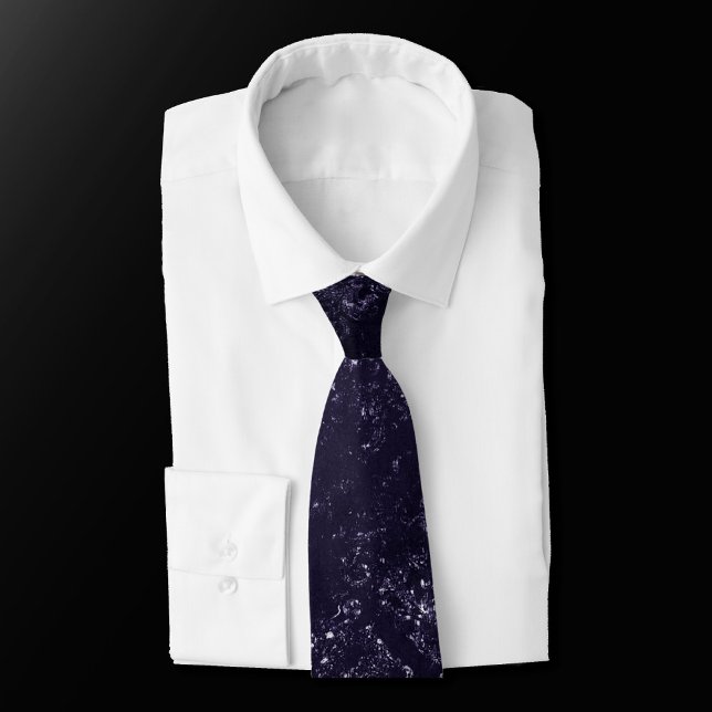 Corbata Glimmery Indigo Grunge | Midnight Purple Damask (Subido por el creador)