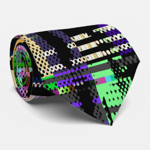 Corbata Glitch tech abstract pattern print