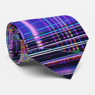 Corbata Glitch tech abstract pattern print tie