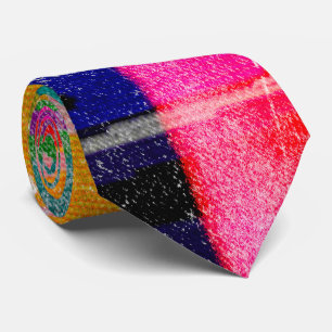Corbata Glitch tech abstract pattern print tie