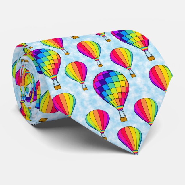 Corbata Globos de aire caliente con arco iris (Enrollado)
