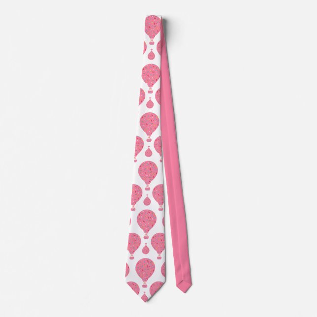 Corbata Globos de aire caliente rosados (Anverso)