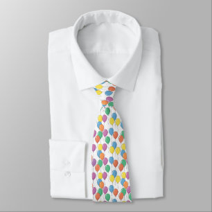 Corbata Globos de colores fondo blanco