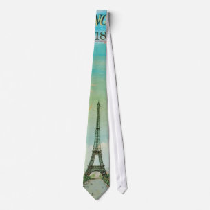 Corbata Globos/Eiffel/París del vintage de PixDezines