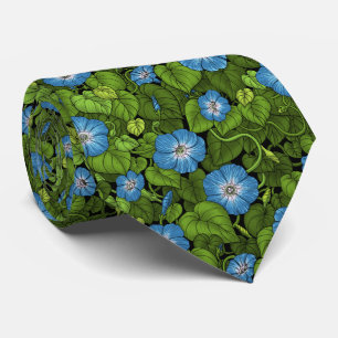 Corbata Gloria matutina en azul y verde