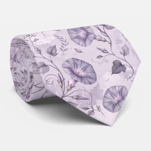 Corbata Glorias de la Mañana Elegantes Florales de Lavanda