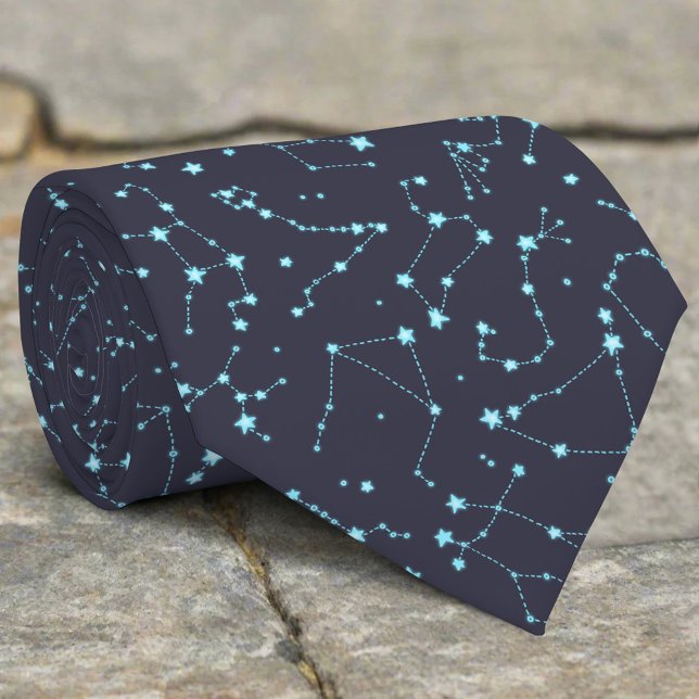 Corbata Glow Effect Star Map Constellations Spaceastrology (Subido por el creador)