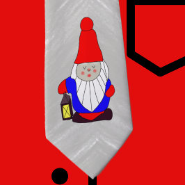 Corbata Gnome de los navidades en la oficina Fondo gris de