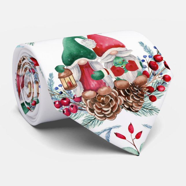 Corbata Gnomes escandinavos acuarelas (Enrollado)