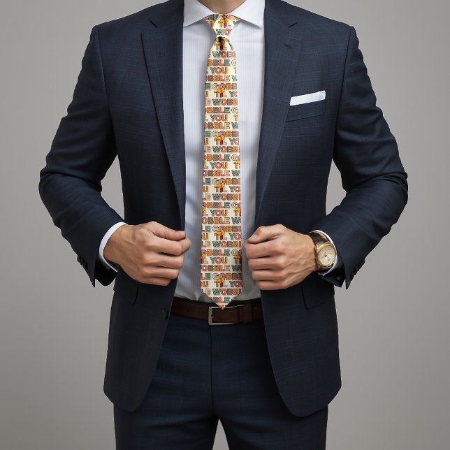 Corbata Gobble Gobble Till You Wobble Funny Thanksgiving (Subido por el creador)