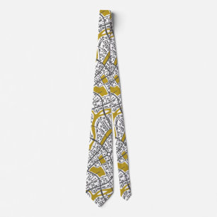 Corbata Gold and White Men's Topographic Map