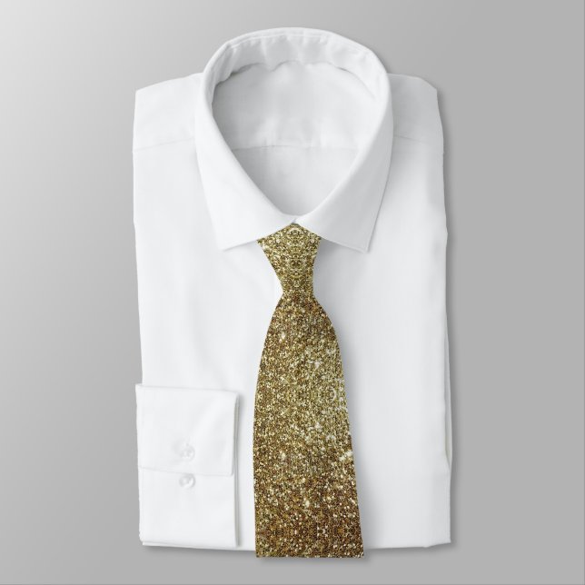 Corbata Gold Faux Purpurina Luxe (Atado)